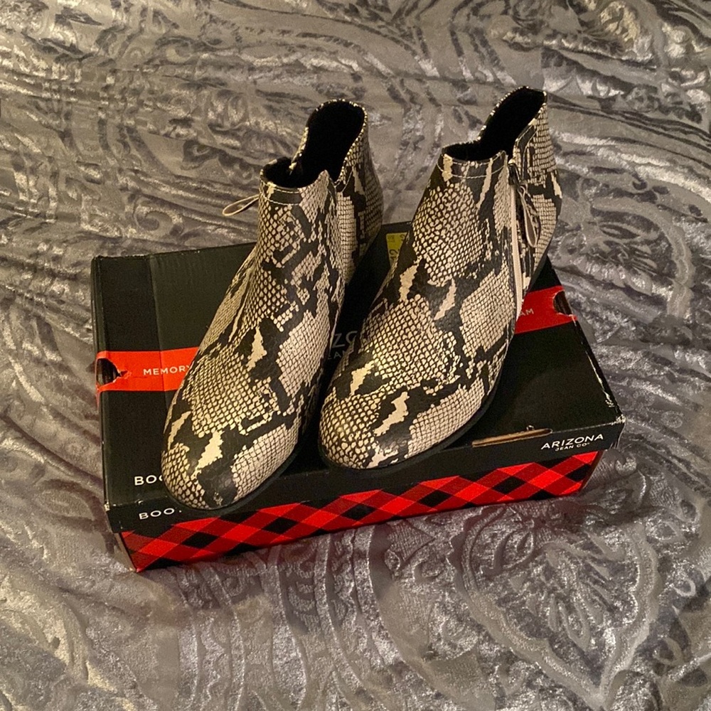 Snake skin booties